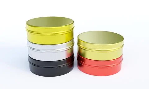 ROUND TIN BOXES Stock Illustration