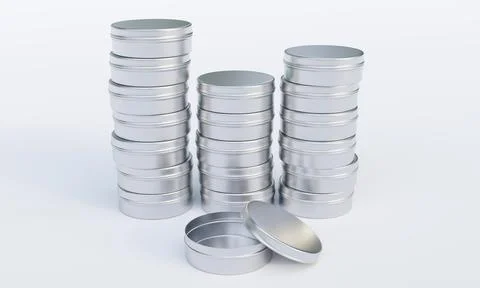 ROUND TIN BOXES Stock Illustration