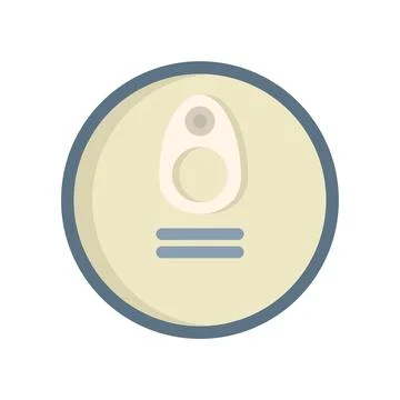 Round tin can top view with ring pull and expiration date Stock Illustration
