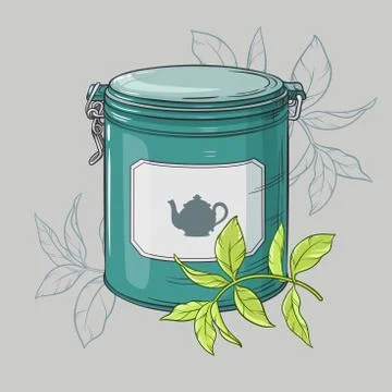 Round tin packaging Stock Illustration