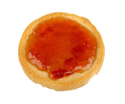 Round toast with jam Stock Photos