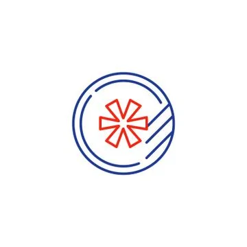 Round token logo concept, line icon Illustrazione stock