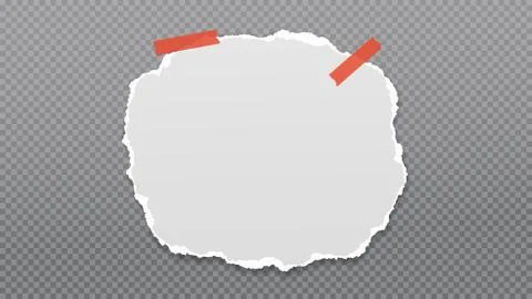 Round torn, ripped white paper with soft shadow are on dark gray background for Stock Illustration