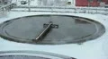 Round treatment volumes on industrial plant in winter season HD Footage