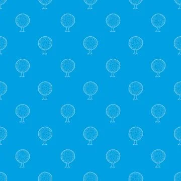 Round tree pattern vector seamless blue Illustrazione stock
