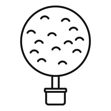 Round tree pot icon outline vector. Task energy service 스톡 일러스트