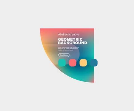 Round triangle and round square composition geometric background Stock Illustration