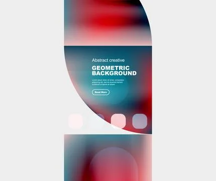 Round triangle and round square composition geometric background Stock Illustration