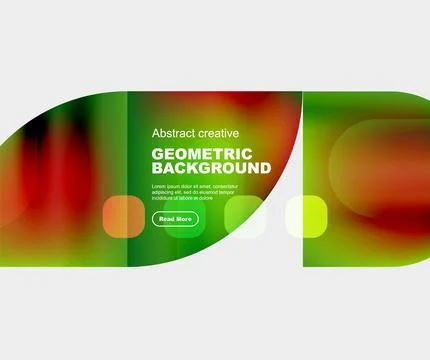 Round triangle and round square composition geometric background Stock Illustration