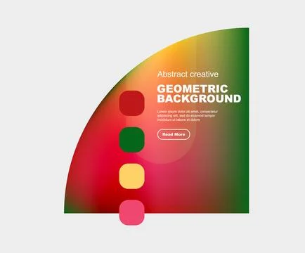 Round triangle and round square composition geometric background Stock Illustration