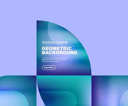 Round triangle and round square composition geometric background Illustrazione stock