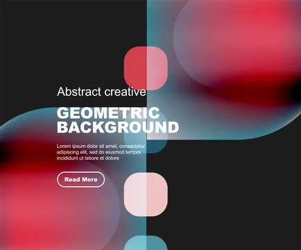 Round triangle and round square composition geometric background Stock Illustration