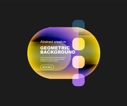 Round triangle and round square composition geometric background Stock Illustration