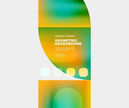 Round triangle and round square composition geometric background Stock Illustration