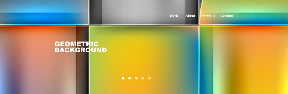 Round triangles and squares web site page template. Vector Illustration For Illustrazione stock
