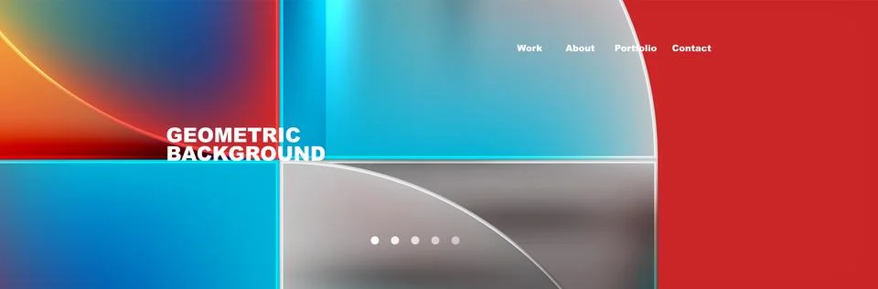 Round triangles and squares web site page template. Vector Illustration For Stock Illustration