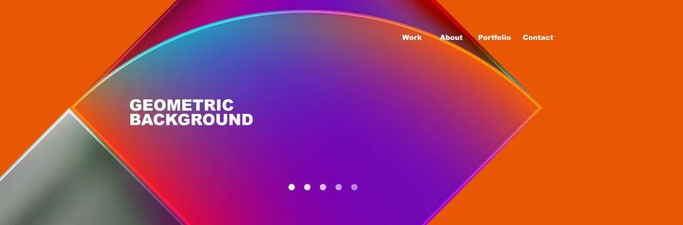 Round triangles and squares web site page template. Vector Illustration For Stock Illustration