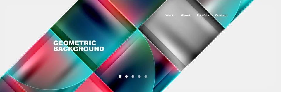 Round triangles and squares web site page template. Vector Illustration For Stock Illustration