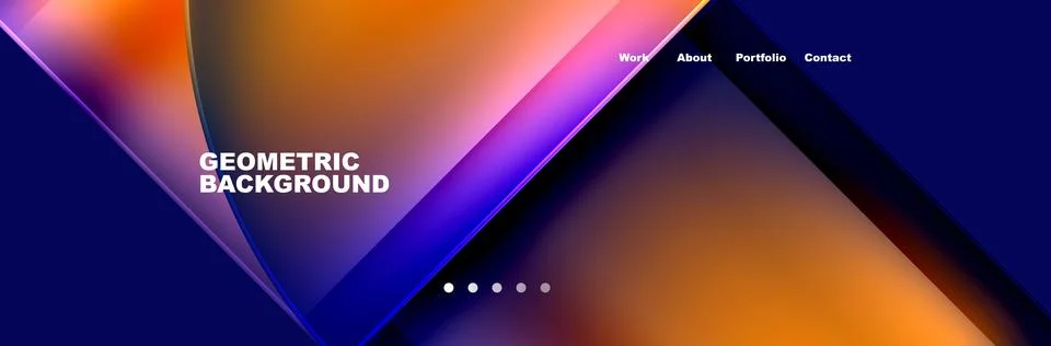 Round triangles and squares web site page template. Vector Illustration For Stock Illustration