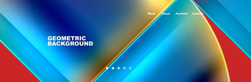 Round triangles and squares web site page template. Vector Illustration For Stock Illustration