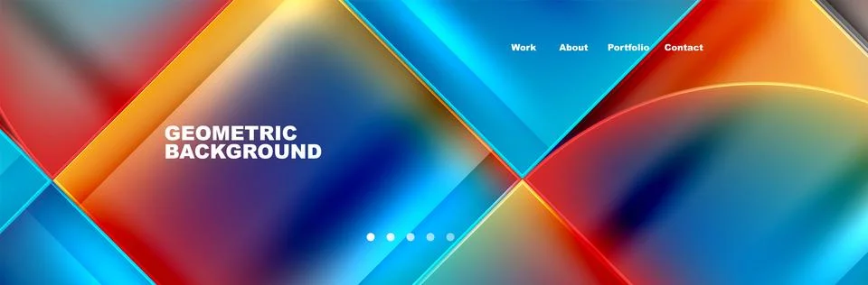Round triangles and squares web site page template. Vector Illustration For Stock Illustration