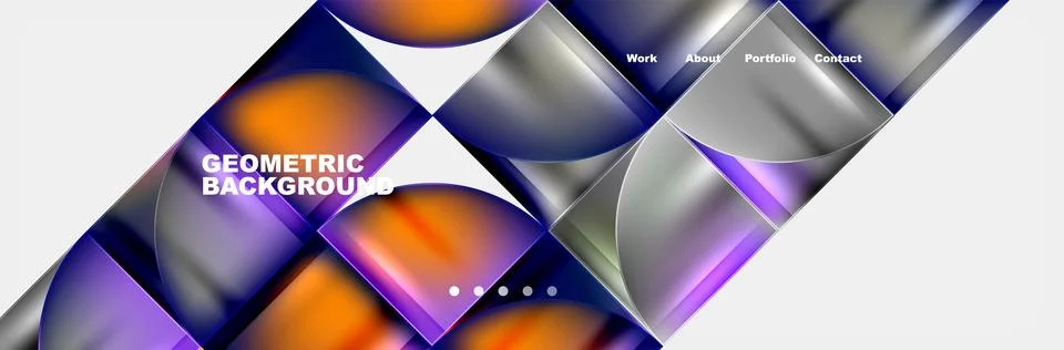 Round triangles and squares web site page template. Vector Illustration For 스톡 일러스트