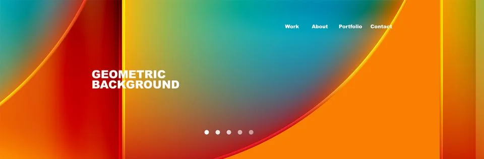 Round triangles and squares web site page template. Vector Illustration For Stock Illustration