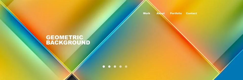Round triangles and squares web site page template. Vector Illustration For Stock Illustration