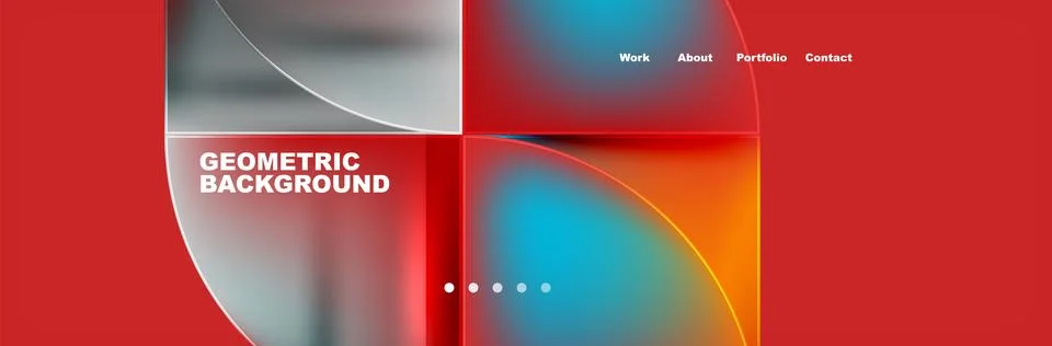 Round triangles and squares web site page template. Vector Illustration For 스톡 일러스트
