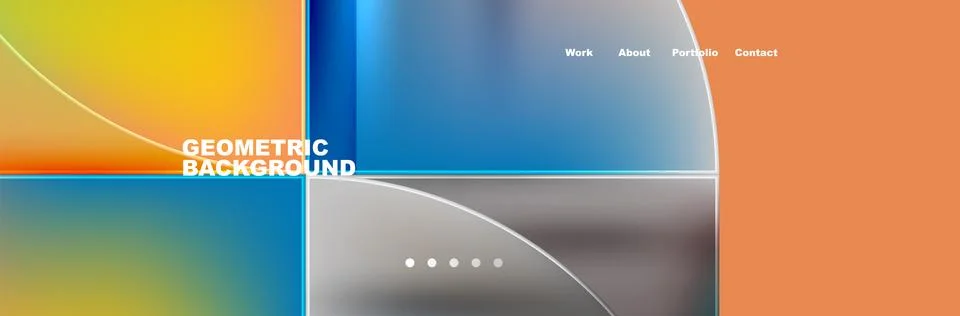 Round triangles and squares web site page template. Vector Illustration For Stock Illustration