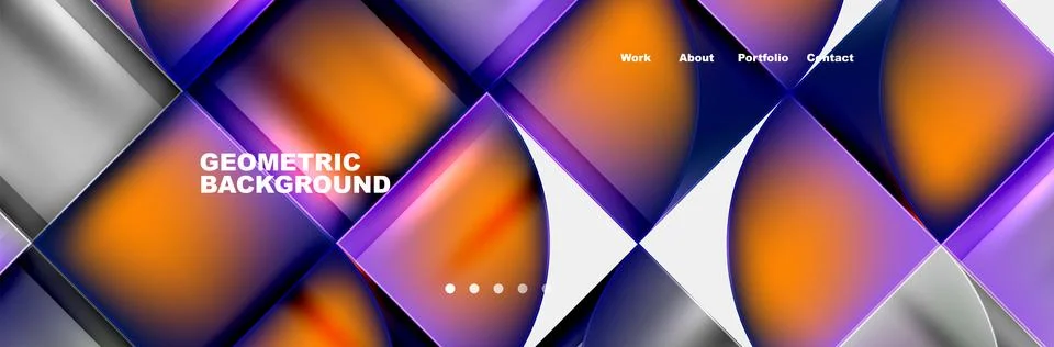 Round triangles and squares web site page template. Vector Illustration For Stock Illustration