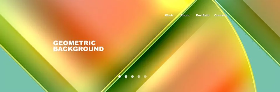 Round triangles and squares web site page template. Vector Illustration For Stock Illustration