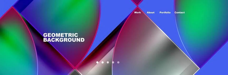 Round triangles and squares web site page template. Vector Illustration For Stock Illustration