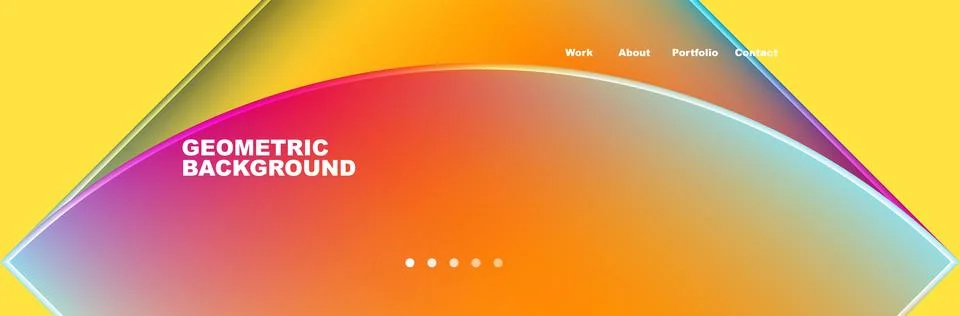 Round triangles and squares web site page template. Vector Illustration For Stock Illustration