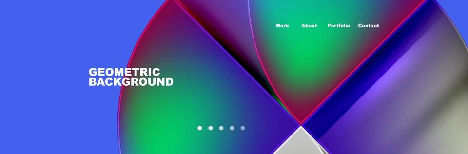 Round triangles and squares web site page template. Vector Illustration For Stock Illustration