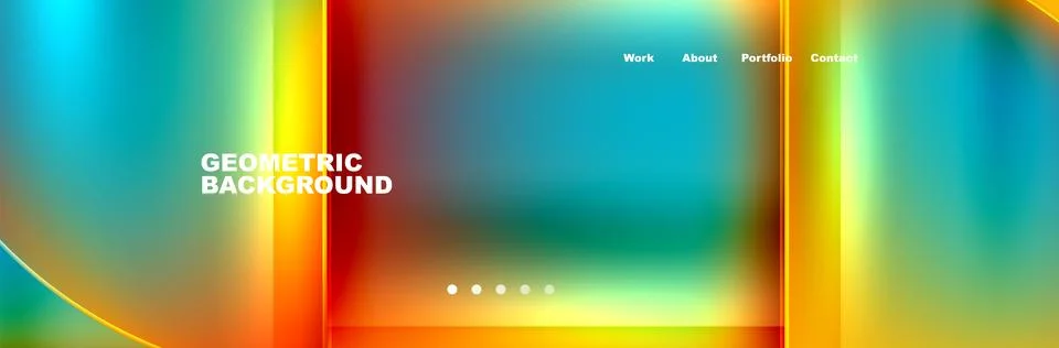 Round triangles and squares web site page template. Vector Illustration For 스톡 일러스트