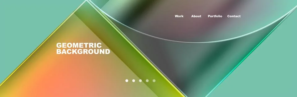 Round triangles and squares web site page template. Vector Illustration For Stock Illustration