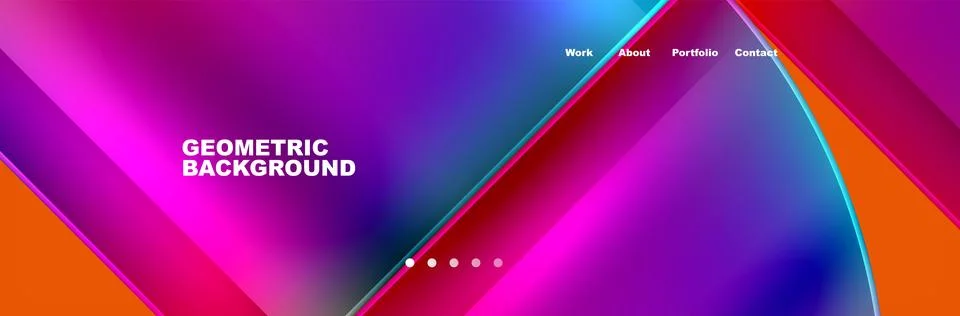 Round triangles and squares web site page template. Vector Illustration For Stock Illustration