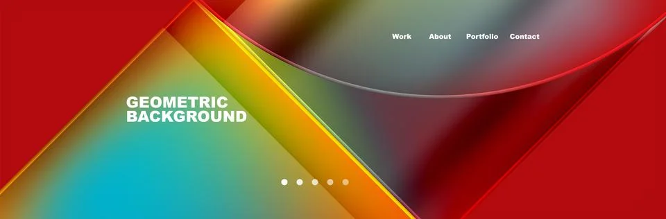 Round triangles and squares web site page template. Vector Illustration For Stock Illustration