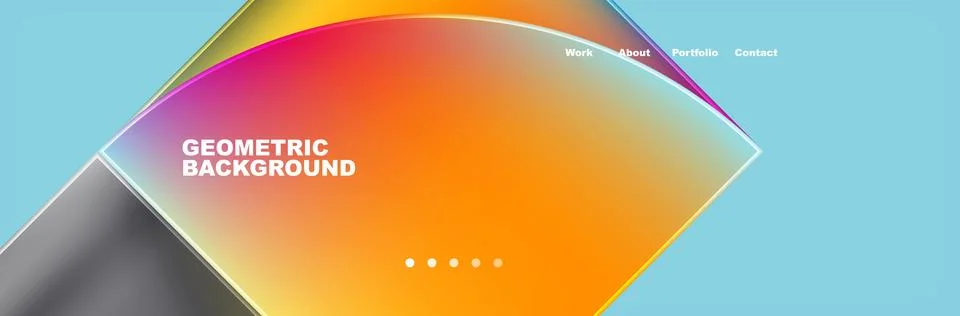 Round triangles and squares web site page template. Vector Illustration For Stock Illustration