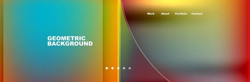 Round triangles and squares web site page template. Vector Illustration For Stock Illustration
