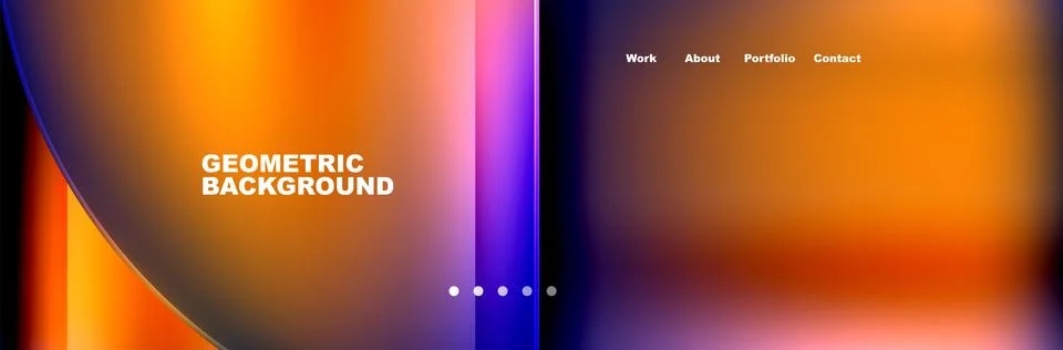 Round triangles and squares web site page template. Vector Illustration For Stock Illustration