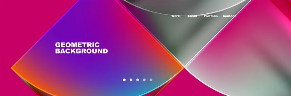 Round triangles and squares web site page template. Vector Illustration For Stock Illustration