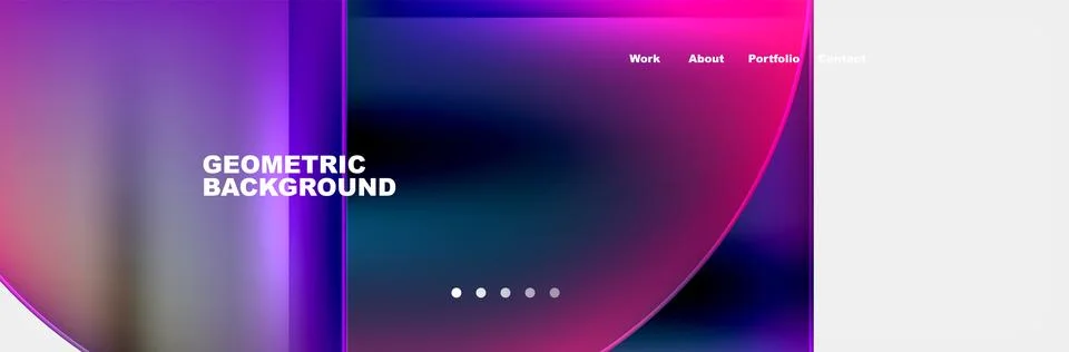 Round triangles and squares web site page template. Vector Illustration For Stock Illustration