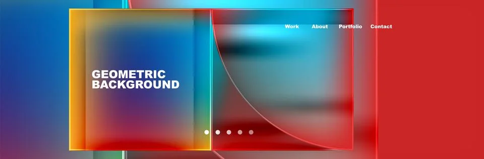 Round triangles and squares web site page template. Vector Illustration For Stock Illustration