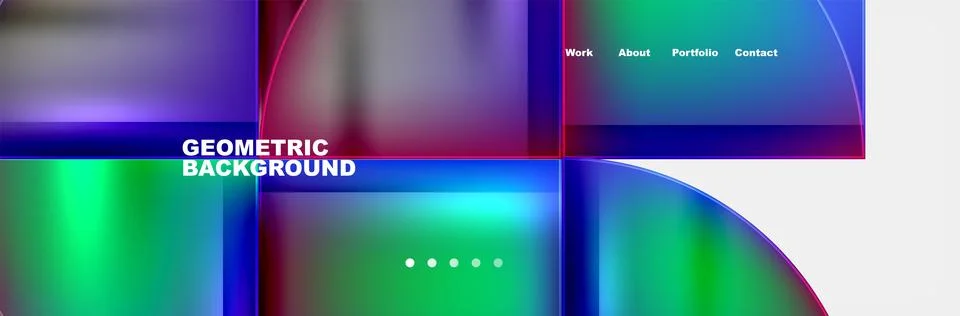 Round triangles and squares web site page template. Vector Illustration For Stock Illustration