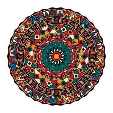 Round tribal design element Illustrazione stock