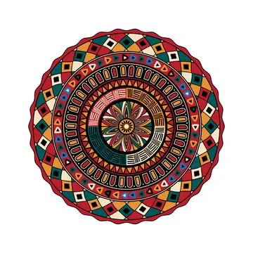 Round tribal design element Illustrazione stock