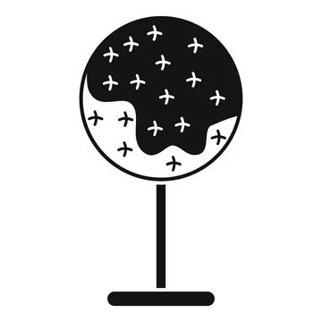 Round trimmed tree icon simple vector. Pruning saw Illustrazione stock