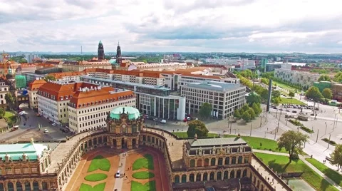 Round  trip over all centre Dresden and Zvinger.mp4 Stock Footage 57132676